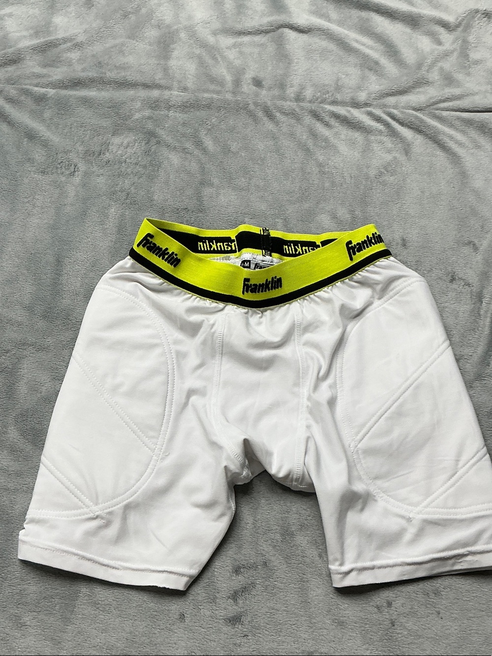 Franklin Kids White sliding shorts with Yellow Waistband